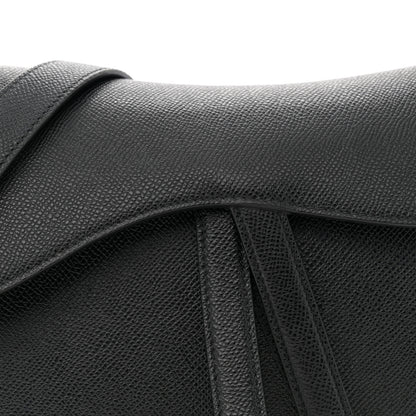 Christian Dior Grained Calfskin Saddle Bag With Strap Black 8 of 11