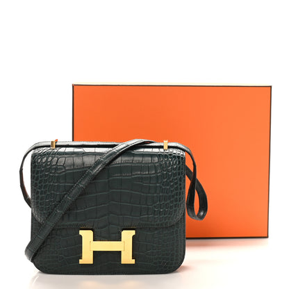 Hermes Matte Alligator Constance 18 Vert Cypress 11 of 11