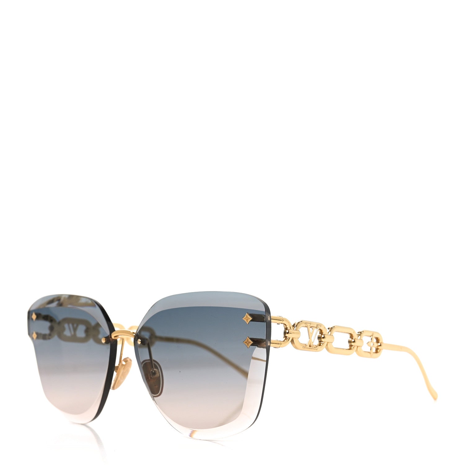 Louis Vuitton Metal Rimless LV Jewel Cat Eye Sunglasses Z1626U Gradient Blue 1 of 6