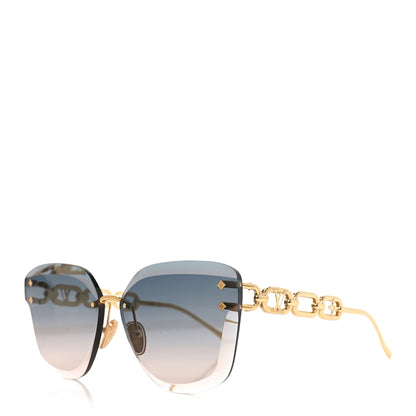 Louis Vuitton Metal Rimless LV Jewel Cat Eye Sunglasses Z1626U Gradient Blue 1 of 6