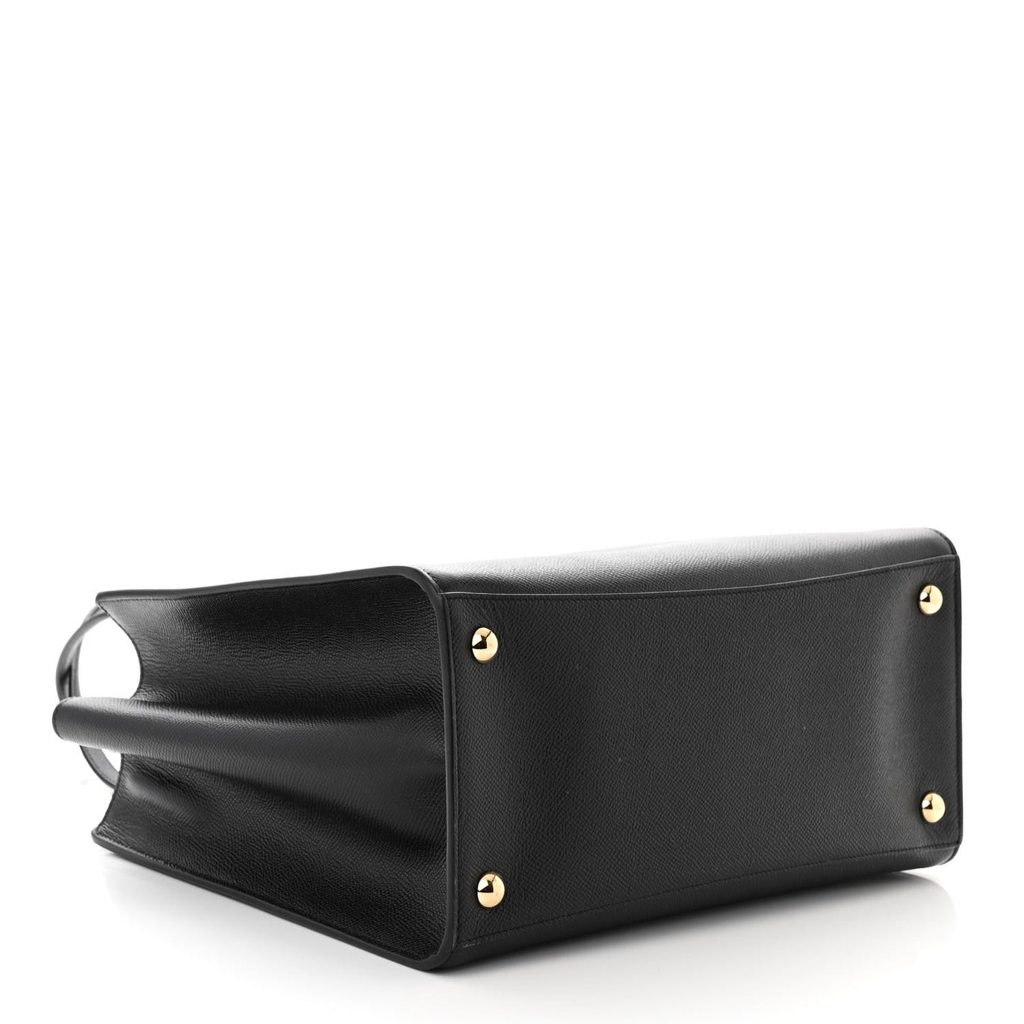 Grainy Calfskin Gemini Tote Black