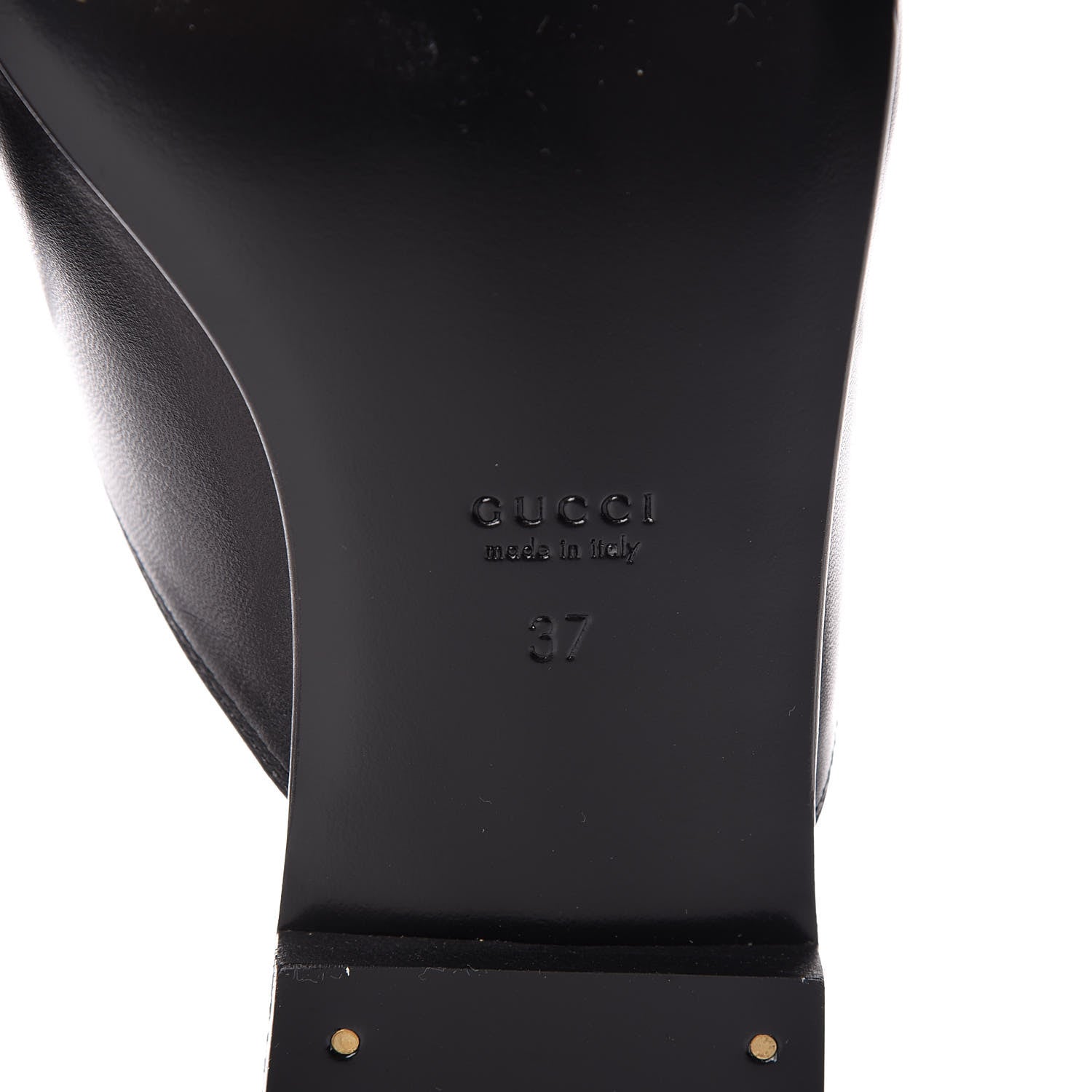 Gucci Malaga Kid Horsebit Slide Sandals 37 Black 6 of 9