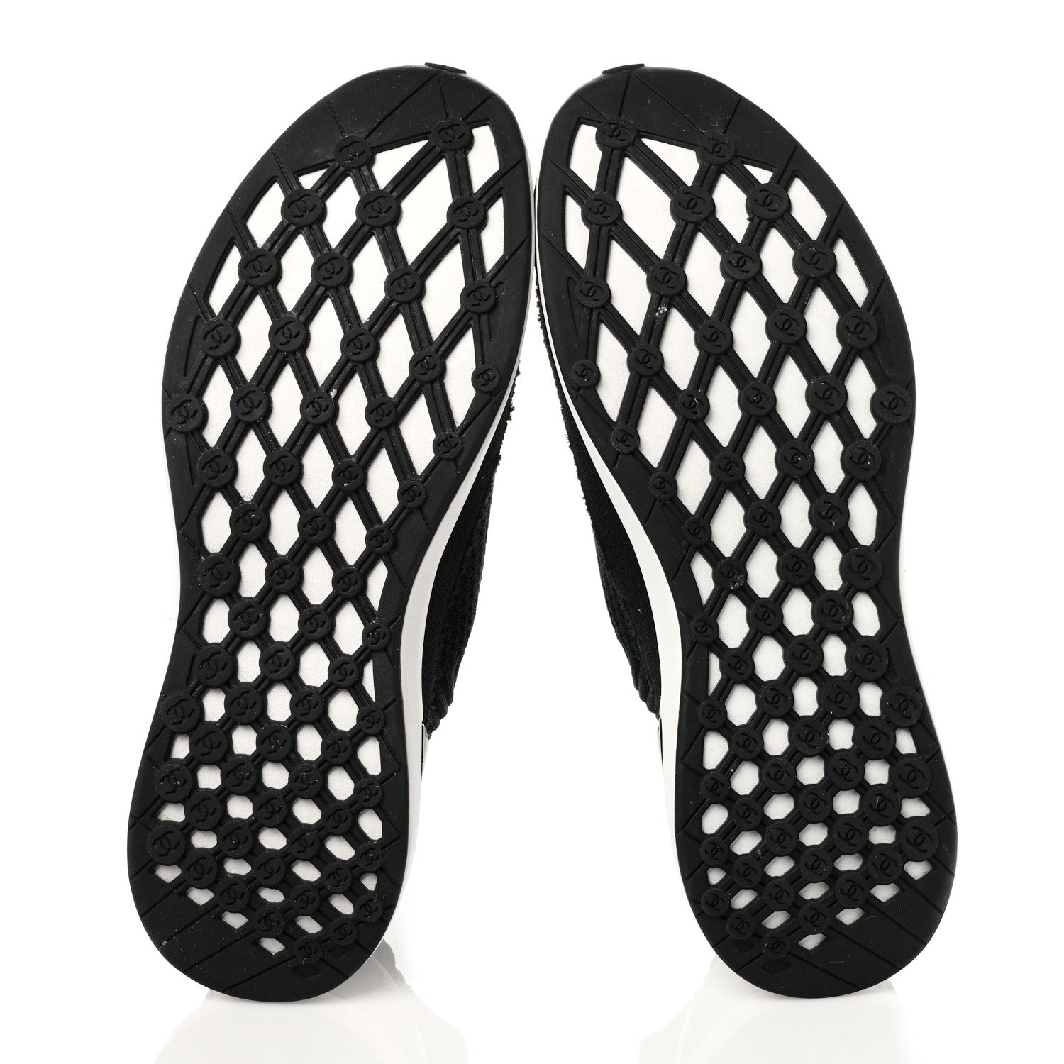 Chanel Fabric Logo Sneakers 40 Navy Black 6 of 9