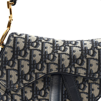 Christian Dior Oblique Mini Saddle Bag Blue 8 of 10