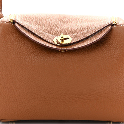 Hermes Taurillon Clemence Lindy 26 Gold 15 of 15