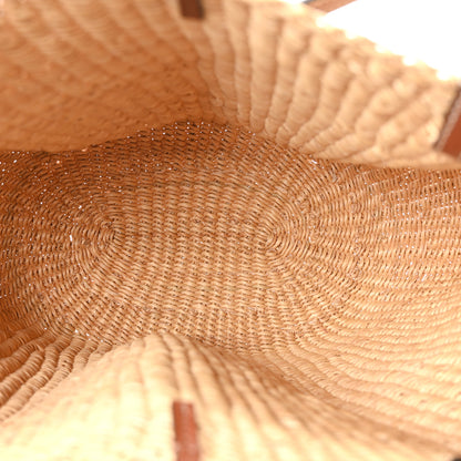Loewe Calfskin Raffia Paulas Ibiza Small Basket Tote Bag Natural Pecan 5 of 9