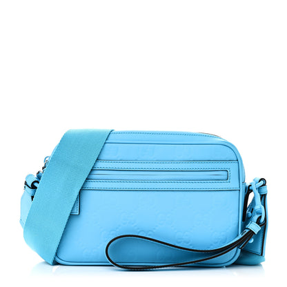 Gucci Rubber Effect Monogram GG Crossbody Bag Bright Blue 1 of 9