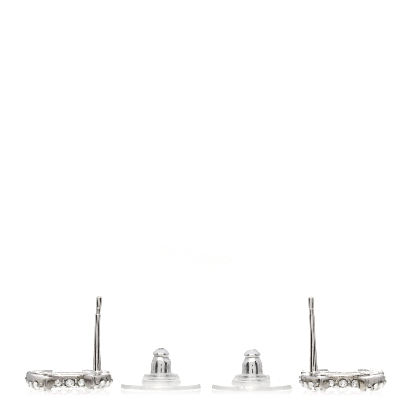 Crystal CC Earrings Silver