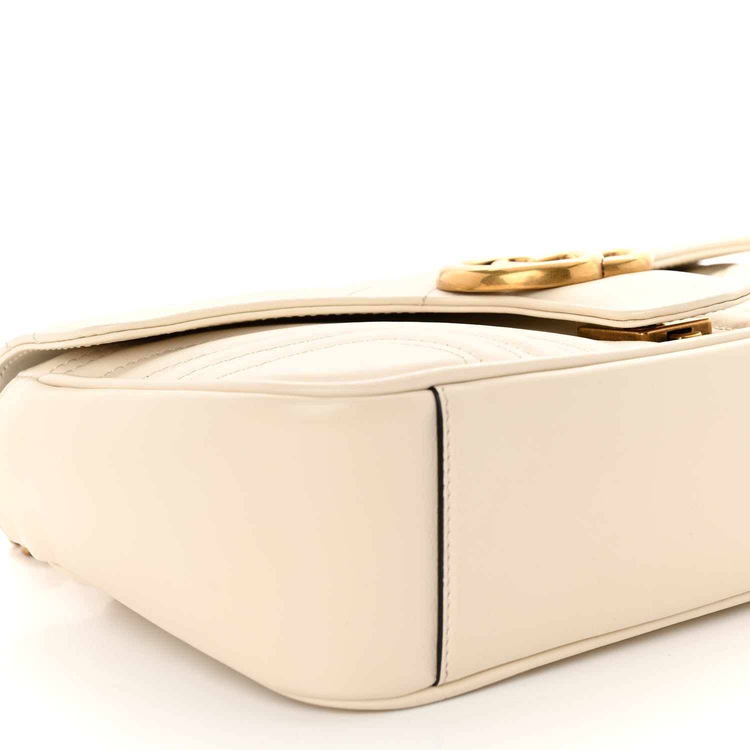 Gucci Calfskin Matelasse Small GG Marmont Shoulder Bag White 8 of 10