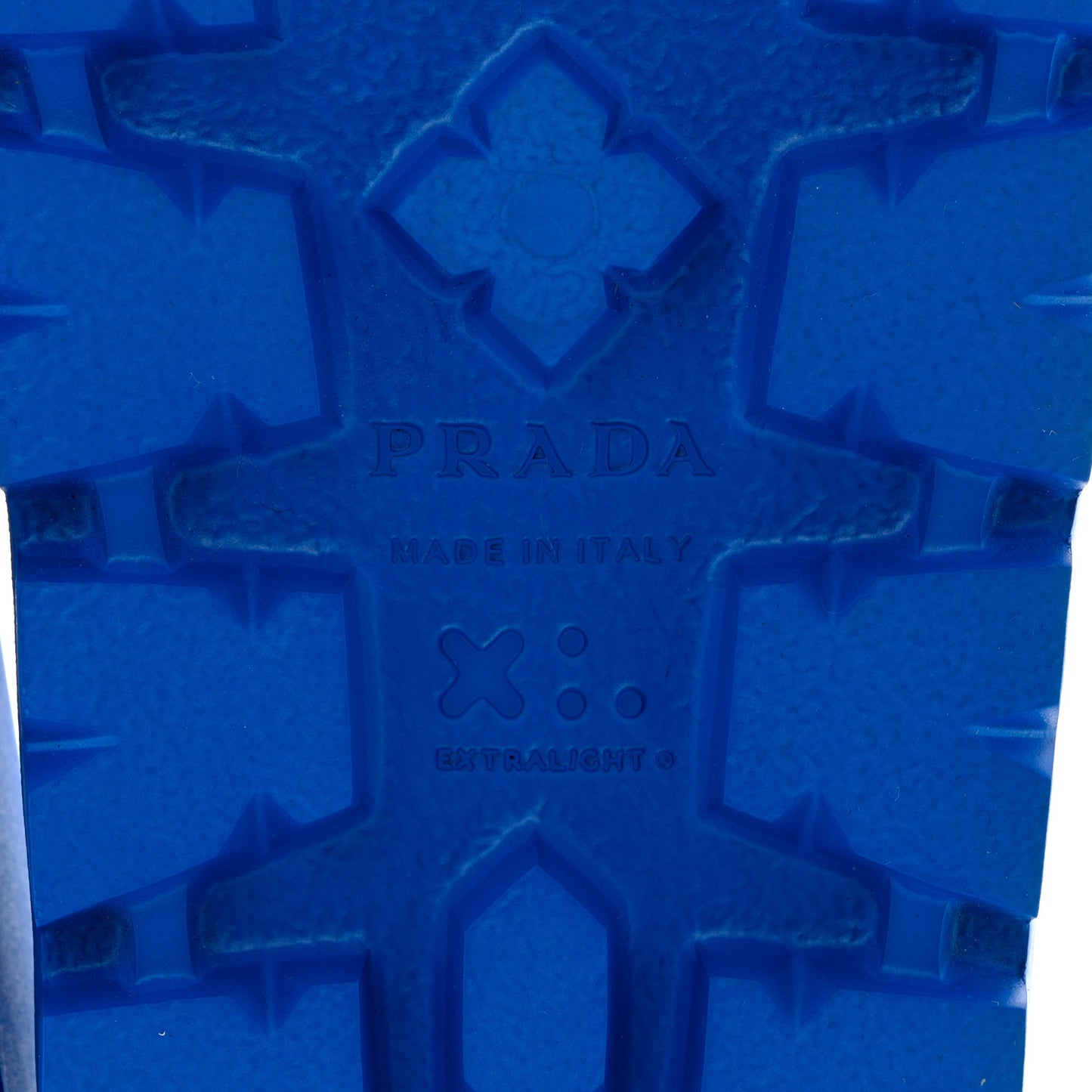 EVA Rubber Triangle Logo Embossed Womens Lug Sole 20mm Slide Sandals 39 Azzurro