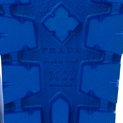 Prada EVA Rubber Triangle Logo Embossed Womens Lug Sole 20mm Slide Sandals 39 Azzurro 6 of 8