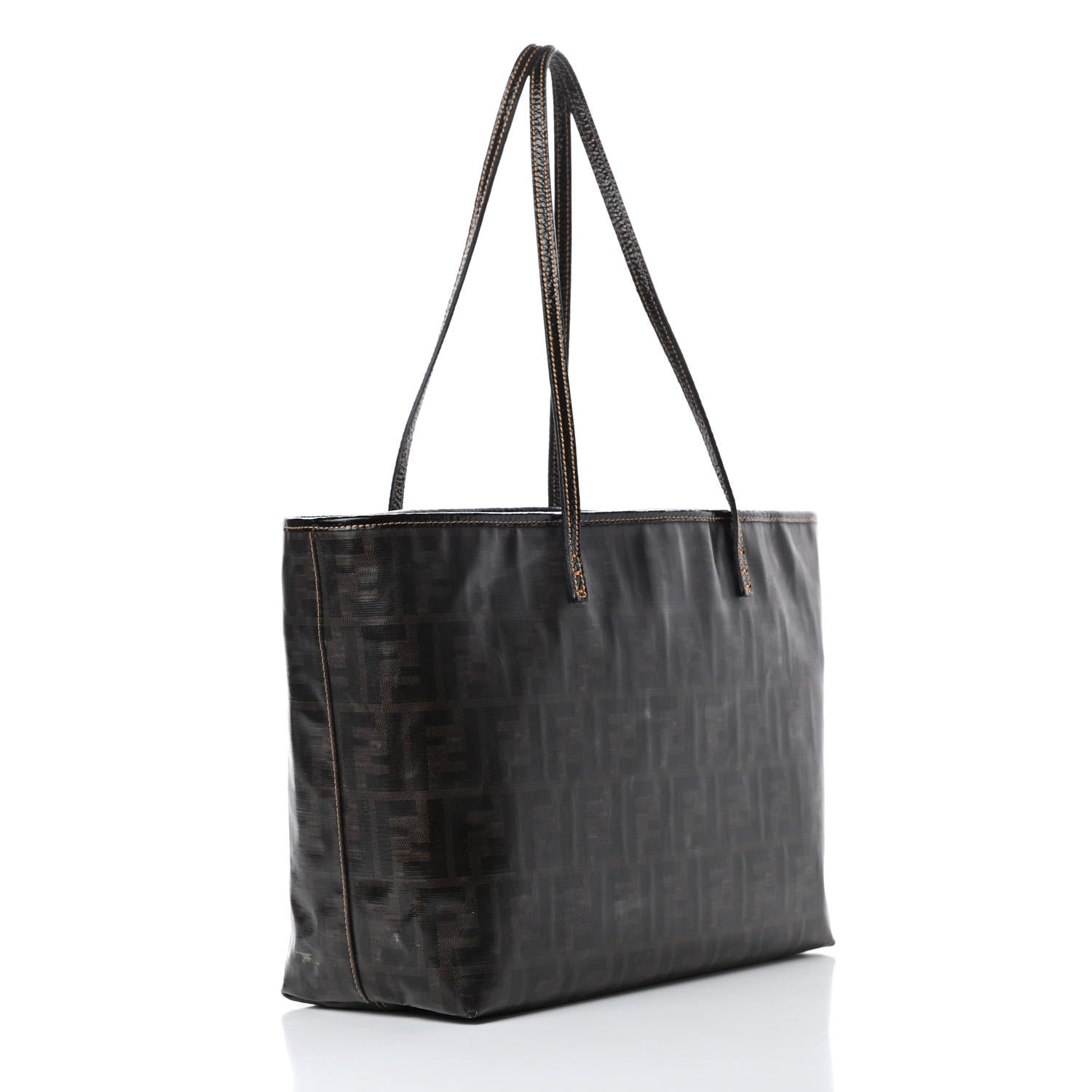 Fendi Zucca Spalmati Matrioska Small Roll Tote Tobacco Black 3 of 15