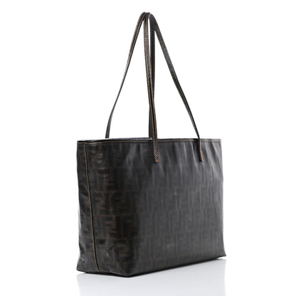 Fendi Zucca Spalmati Matrioska Small Roll Tote Tobacco Black 3 of 15