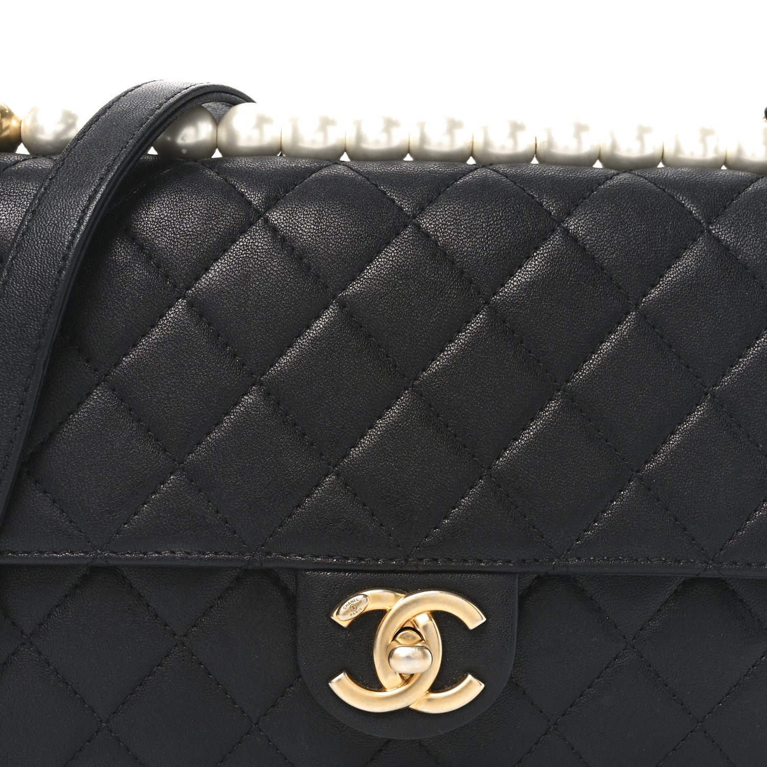 Chanel Goatskin Quilted Small Chic Pearls Flap Black 8 of 11