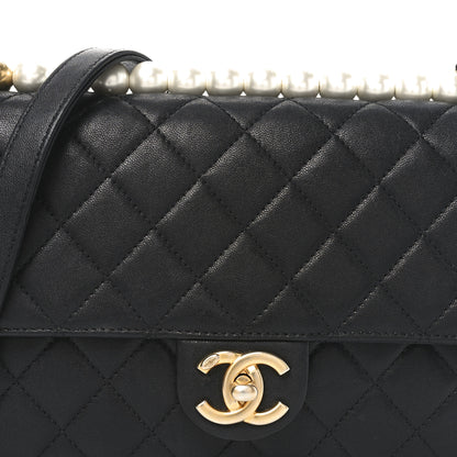 Chanel Goatskin Quilted Small Chic Pearls Flap Black 8 of 11
