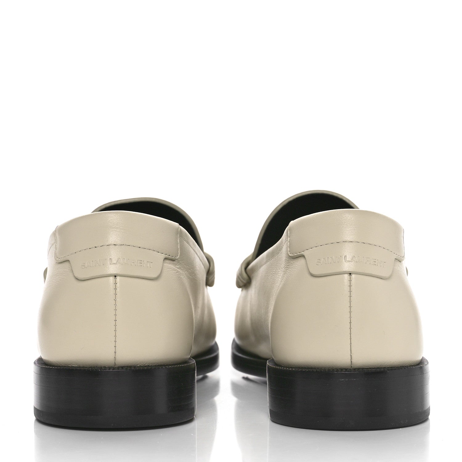 Saint Laurent Calfskin Penny Loafers 41 Pearl 5 of 8