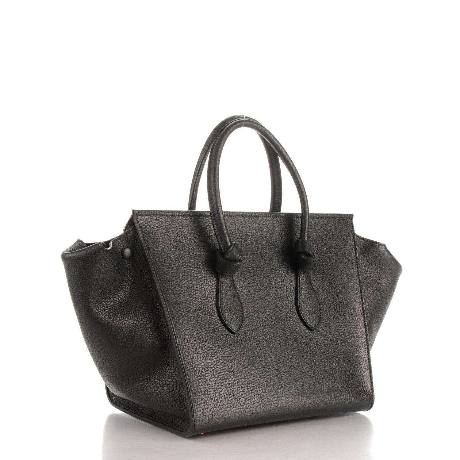 Celine Crisped Calfskin Small Tie Knot Tote Black 3 of 8