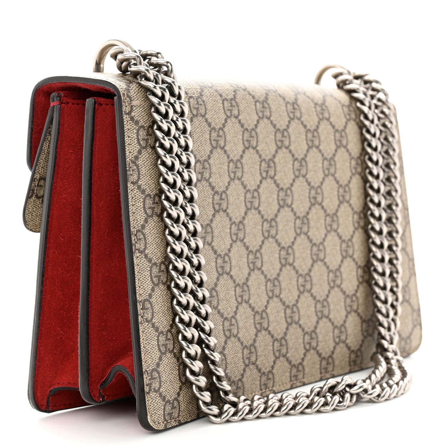 Gucci GG Supreme Monogram Small Dionysus Shoulder Bag Red 3 of 14