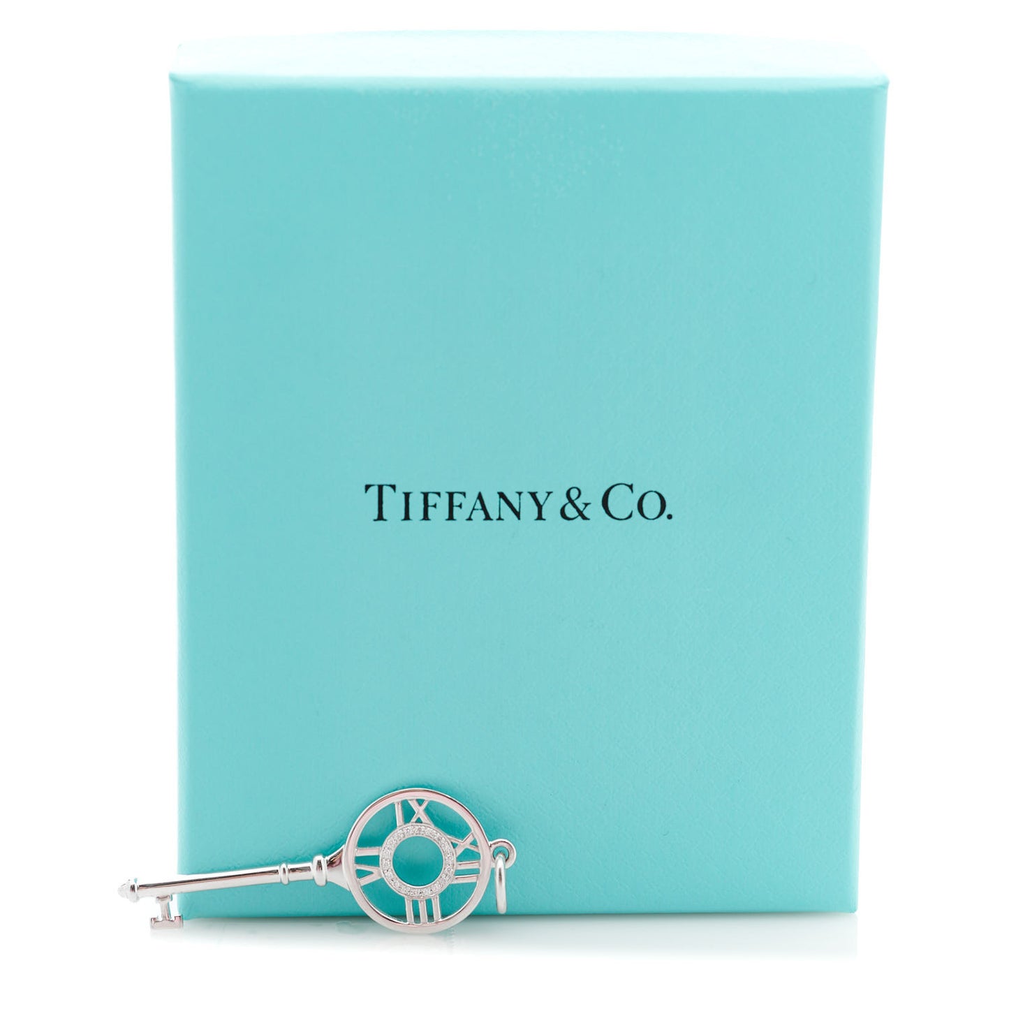 18K White Gold Diamond Atlas Key Pendant