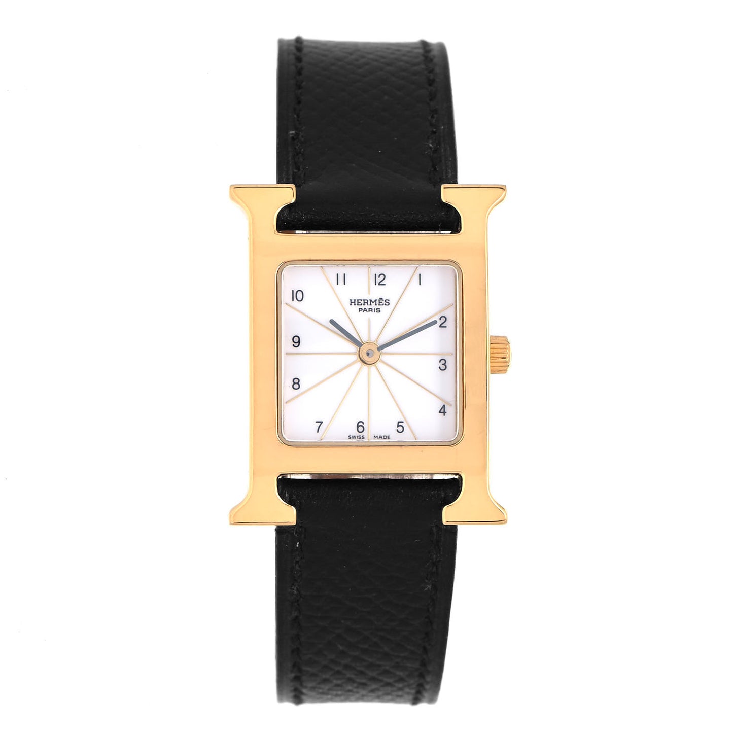 Stainless Steel Epsom 21mm Heure H Hour Quartz Watch Noir