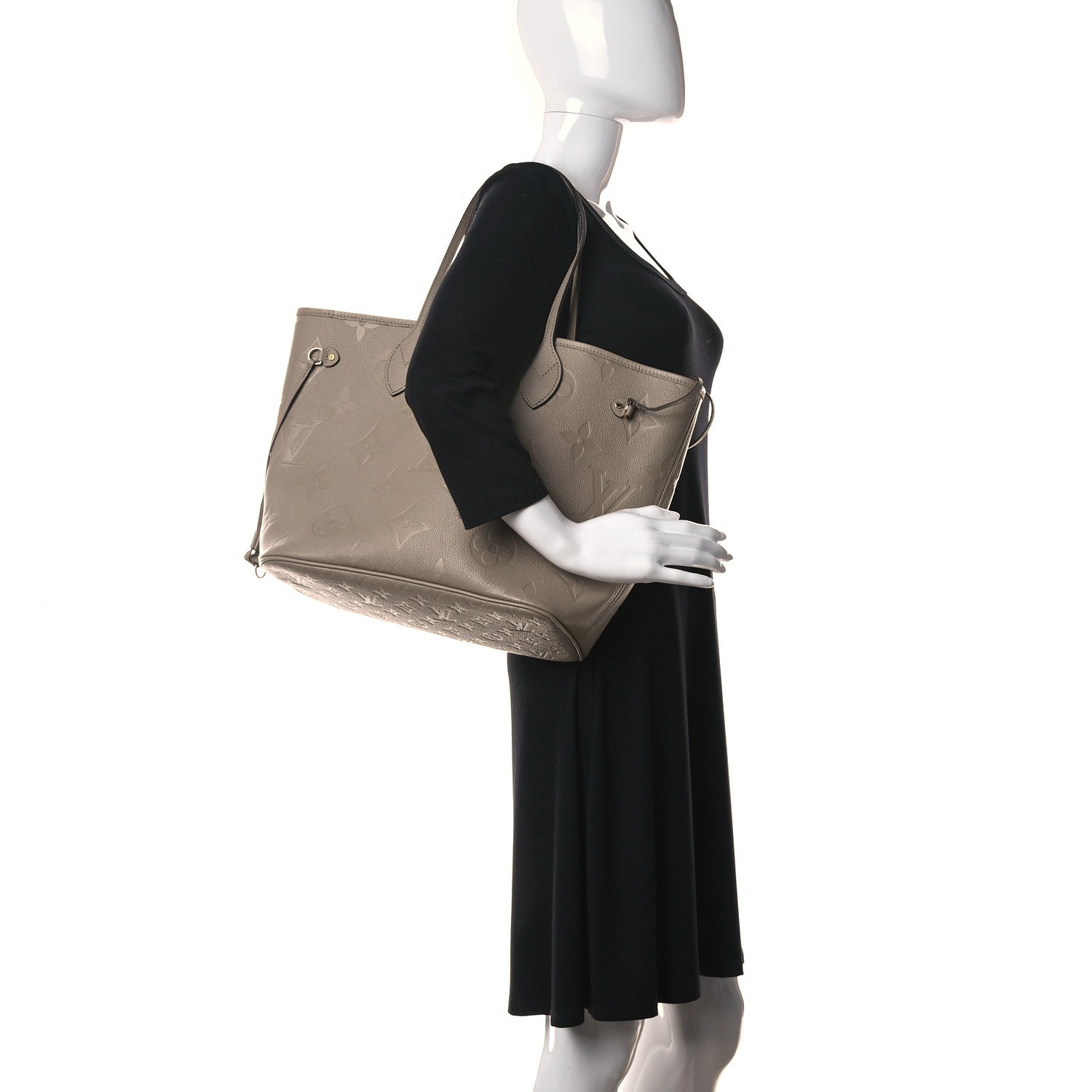 Louis Vuitton Empreinte Monogram Giant Neverfull MM Tourterelle 2 of 9