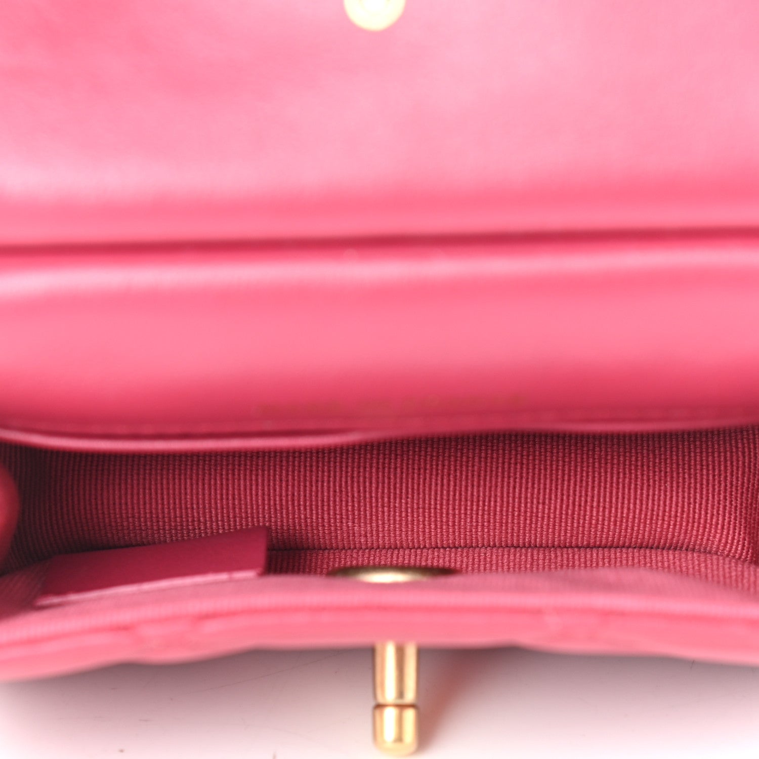 Chanel Calfskin Quilted Lady Handle Flap Card Holder With Chain Dark Pink 5 of 10