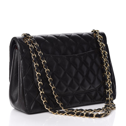 Chanel Lambskin Quilted Jumbo Double Flap Black 4 of 14