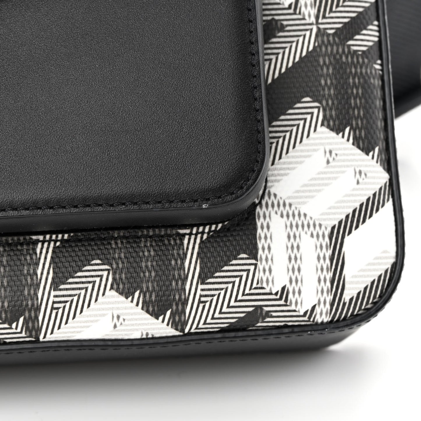 Canvas Nappa Cubic Monogram Millie Crossbody Black White