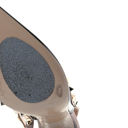 Valentino Garavani Patent Nappa Rockstud Ankle Strap 100mm Pumps 37.5 Black Poudre 7 of 8