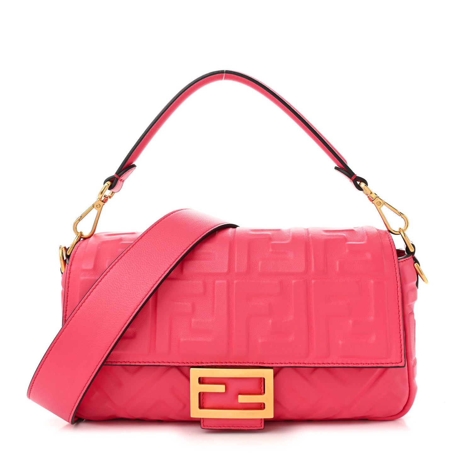 Nappa FF 1974 Embossed Baguette Lampone