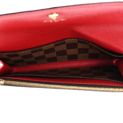 Louis Vuitton Damier Ebene Emilie Wallet Red 5 of 8