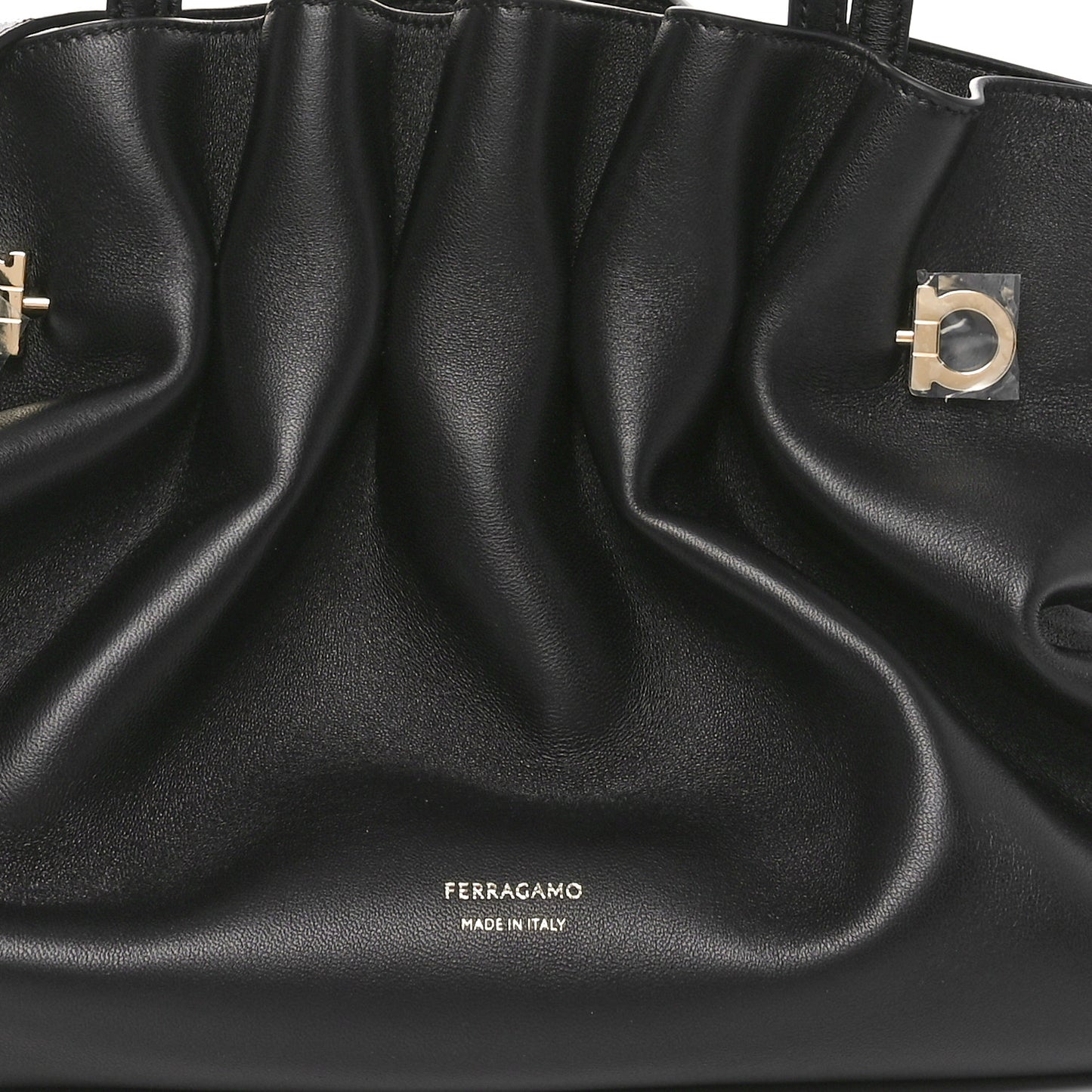 Lambskin Medium Dumpling Soft Bag Black