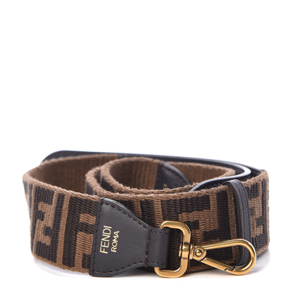 Fendi Ribbon Vitello Century FF 1974 Flat Studded Strap You Fango Marrone Ebano 1 of 5