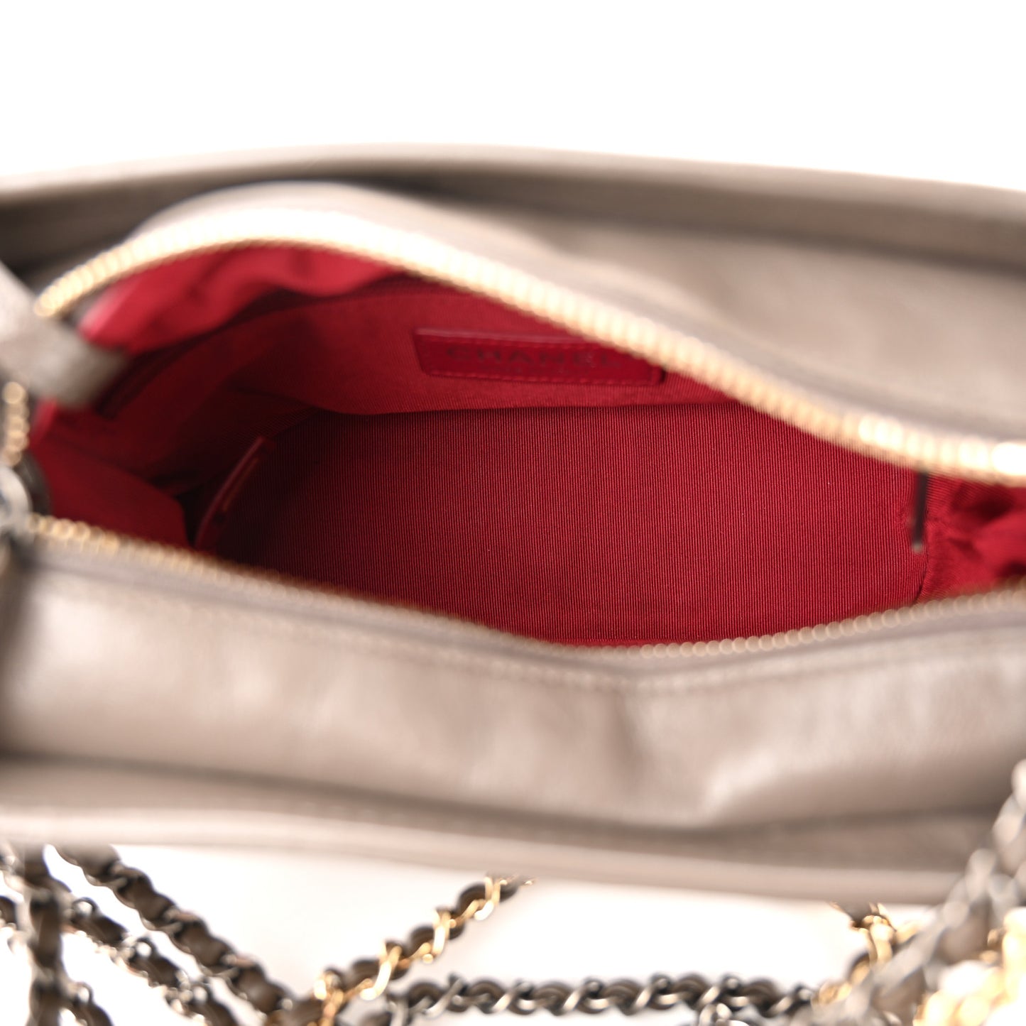 Aged Calfskin Quilted Small Gabrielle Hobo Grey