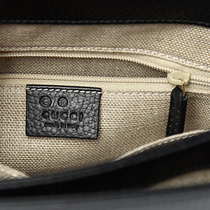 Gucci Dollar Calfskin Interlocking G Top Handle Shoulder Bag Black 5 of 10
