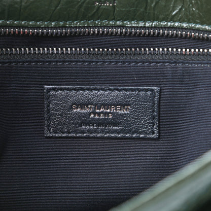 Saint Laurent Crinkled Calfskin Matelasse Monogram Medium Niki Chain Satchel Military Olive 7 of 11