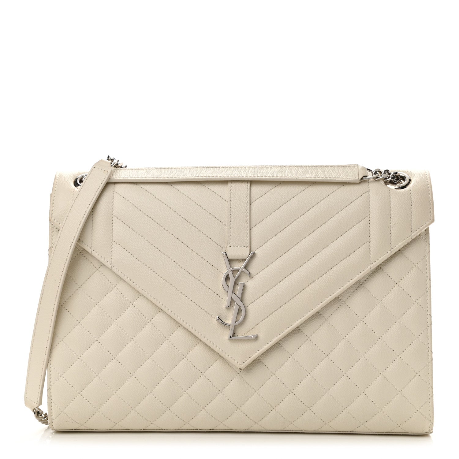 Saint Laurent Grain De Poudre Large Tri-Quilt Monogram Satchel Porcellana 1 of 13