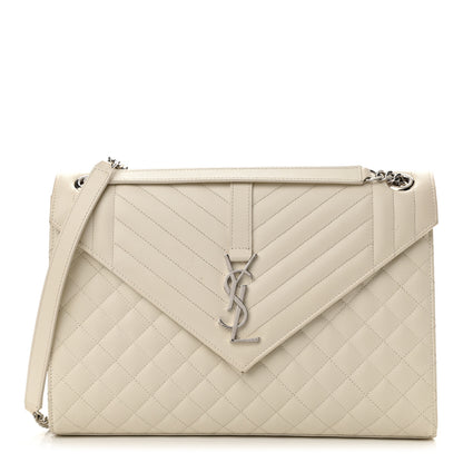 Saint Laurent Grain De Poudre Large Tri-Quilt Monogram Satchel Porcellana 1 of 13