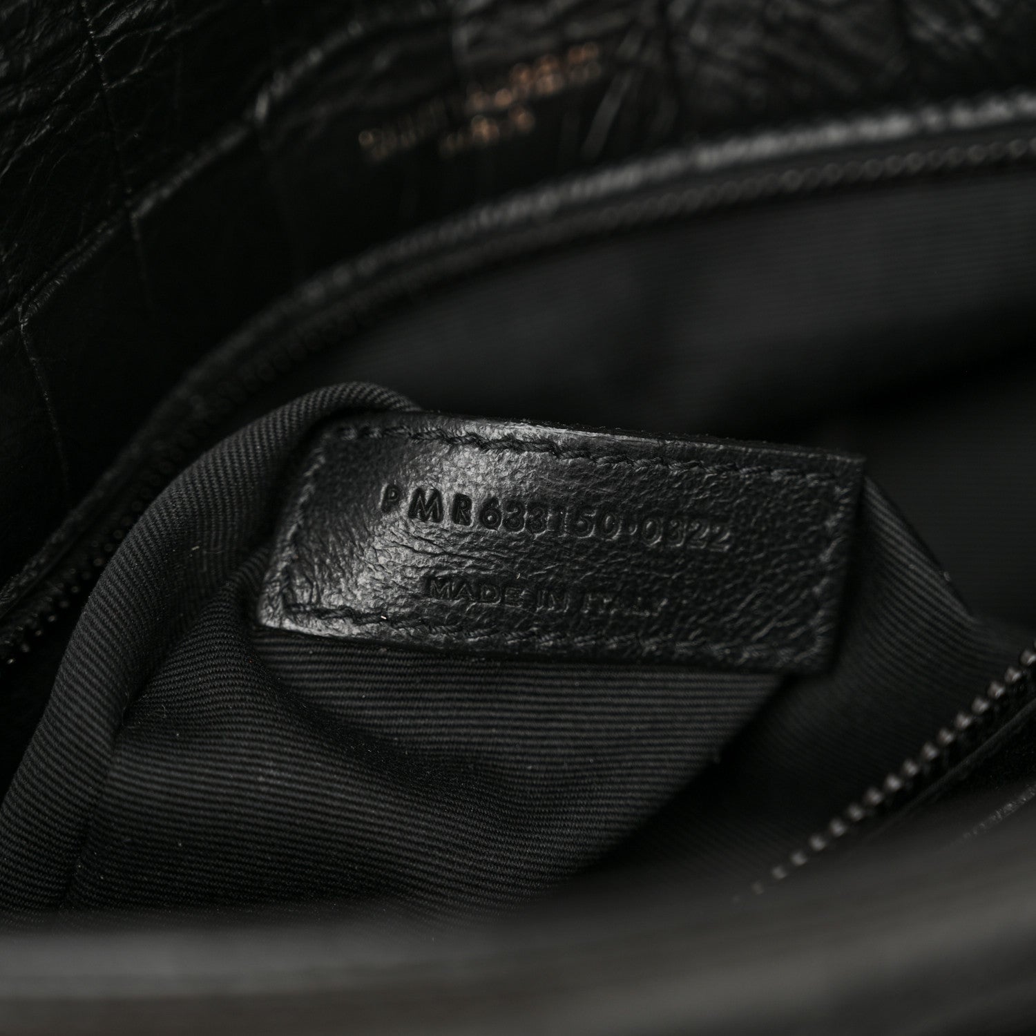 Saint Laurent Crocodile Embossed Lambskin Monogram Medium Niki Chain Satchel Black 7 of 11
