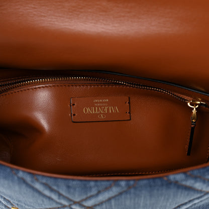 Valentino Garavani Denim Medium Roman Stud Shoulder Bag Light Denim Selleria 6 of 12