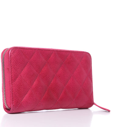 Chanel Iridescent Caviar Quilted Small Zip Around Wallet Pink 3 of 12