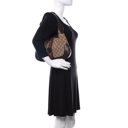 Gucci Monogram Web Jackie O Hobo Dark Brown 2 of 12
