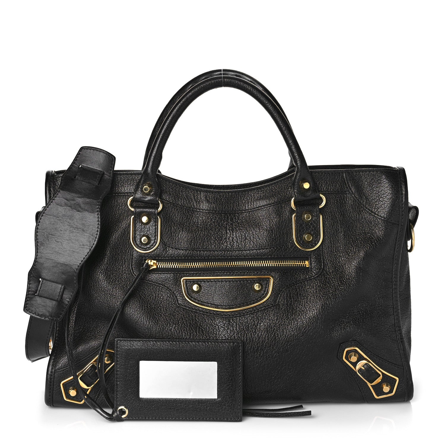 Balenciaga Chevre Gold Metallic Edge Hardware S City Black 1 of 11