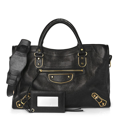 Balenciaga Chevre Gold Metallic Edge Hardware S City Black 1 of 11
