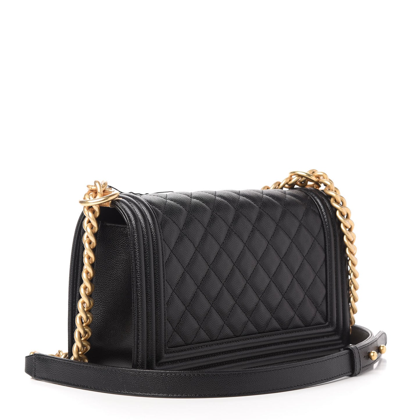 Caviar Quilted Medium Boy Flap Black