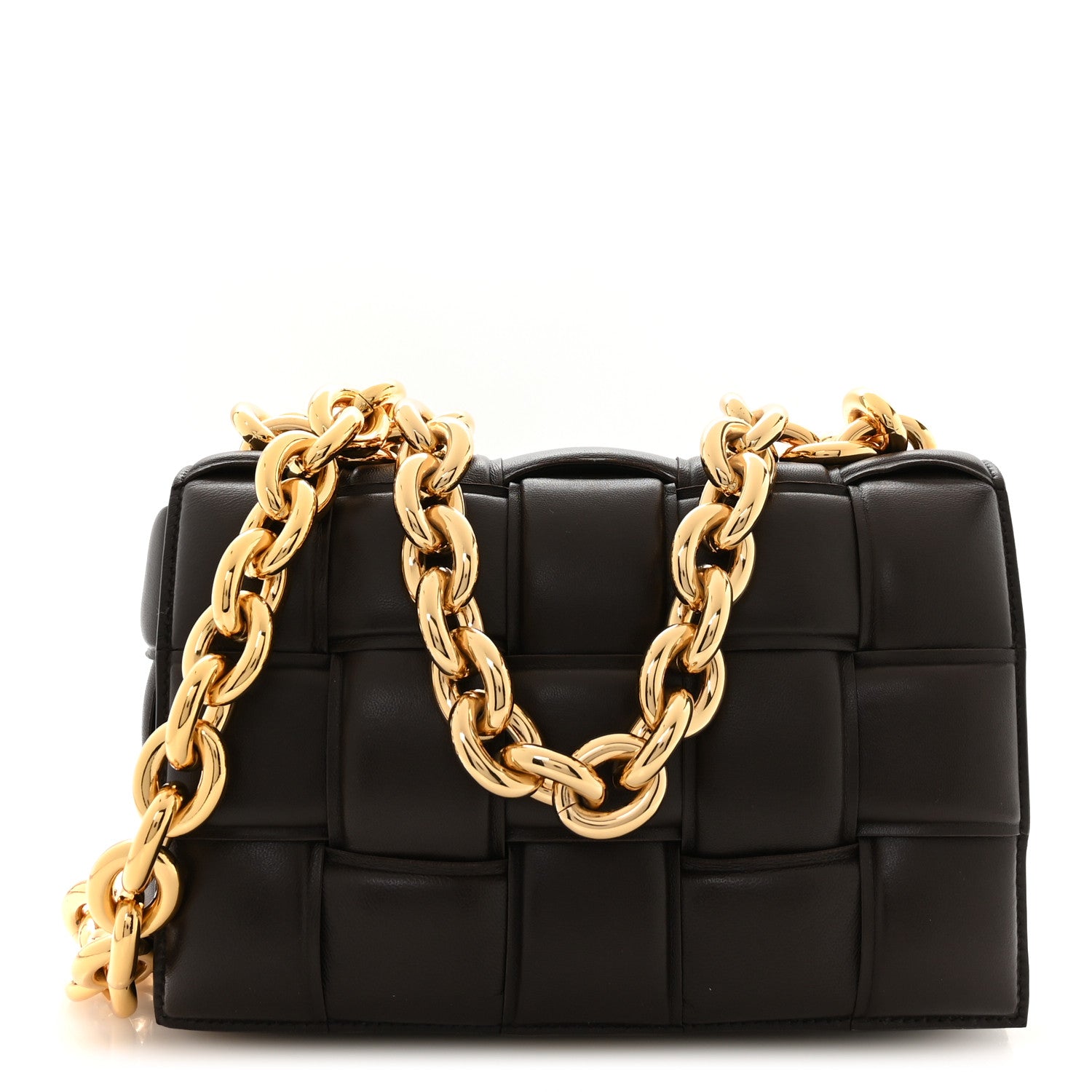 Bottega Veneta Lambskin Maxi Intreccio Padded Chain Cassette Crossbody Bag Fondant 1 of 10