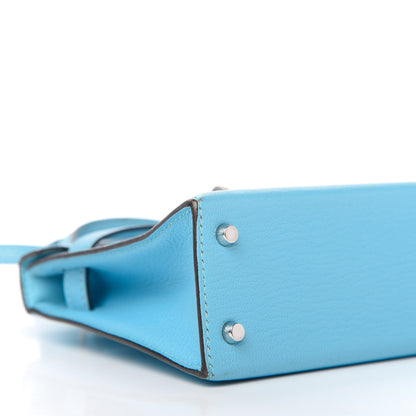 Hermes Chevre Mysore Mini Kelly Sellier 20 Celeste 6 of 10
