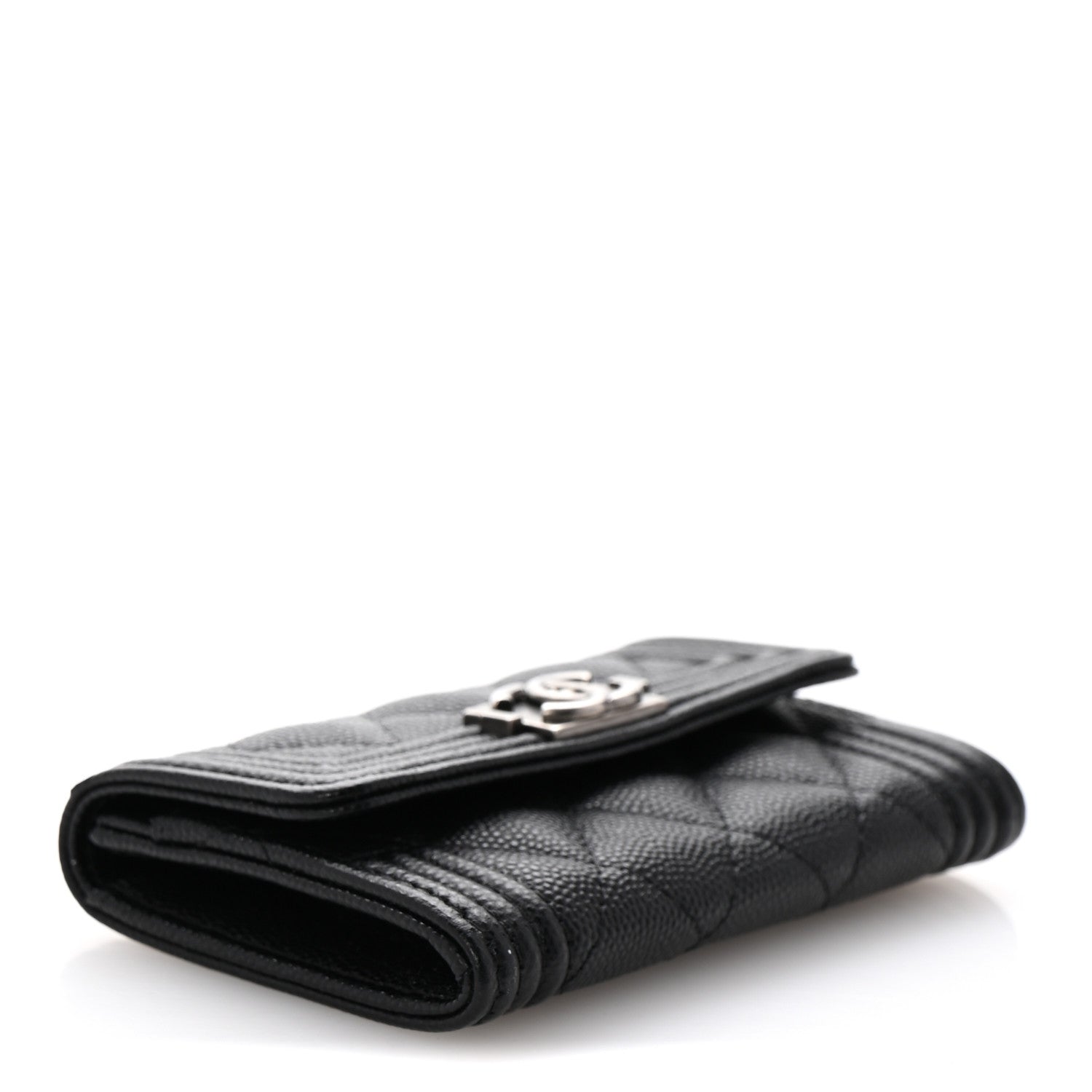 Chanel Caviar Quilted Boy Flap Card Holder Black 4 of 9