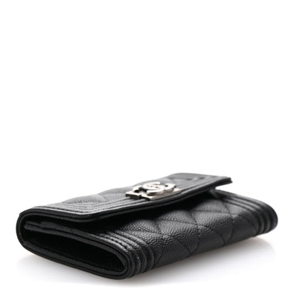 Chanel Caviar Quilted Boy Flap Card Holder Black 4 of 9