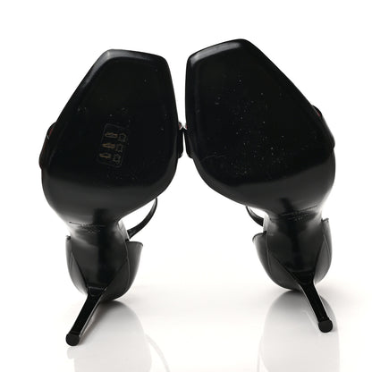 Saint Laurent Patent Calfskin Amber 105 Ankle Strap Sandals 40 Black 5 of 8